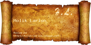 Holik Larion névjegykártya